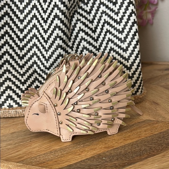 kate spade Accessories - kate spade tan and Gold Hedgehog Key chain/coin pouch